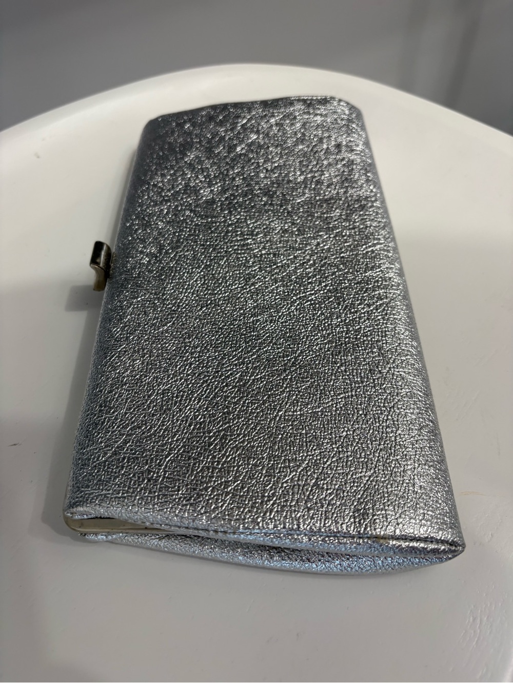 Metallic Silver Women's Clutch Wristlet - Sleek Evening-or-Whenever Bag